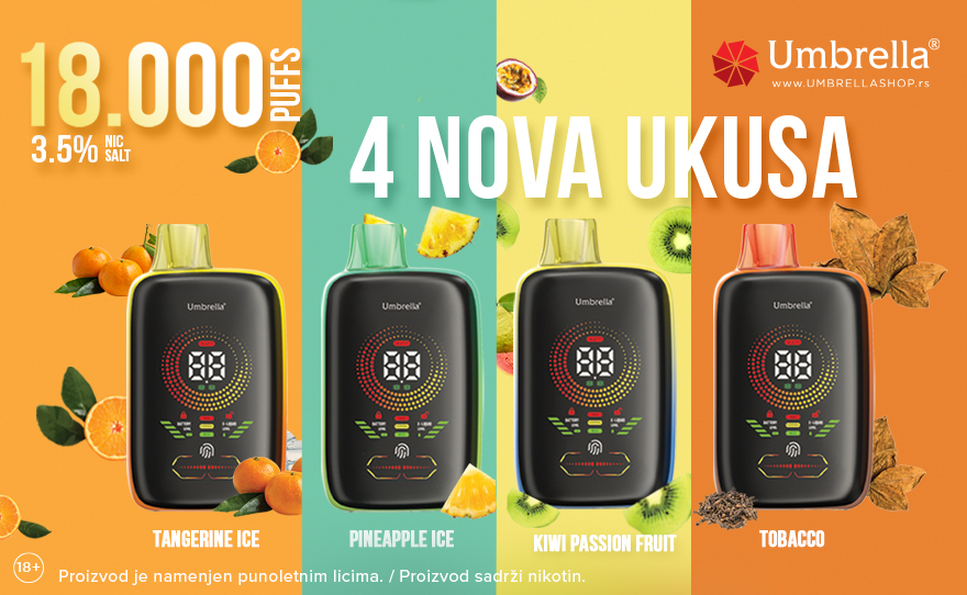 NOVI UKUSI MODELA 18000 PUFFS