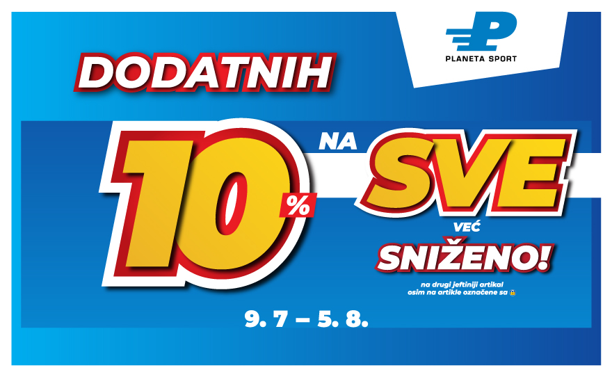 Veliko sezonsko sniženje u Planeta Sport prodavnici na prvom spratu našeg centra!