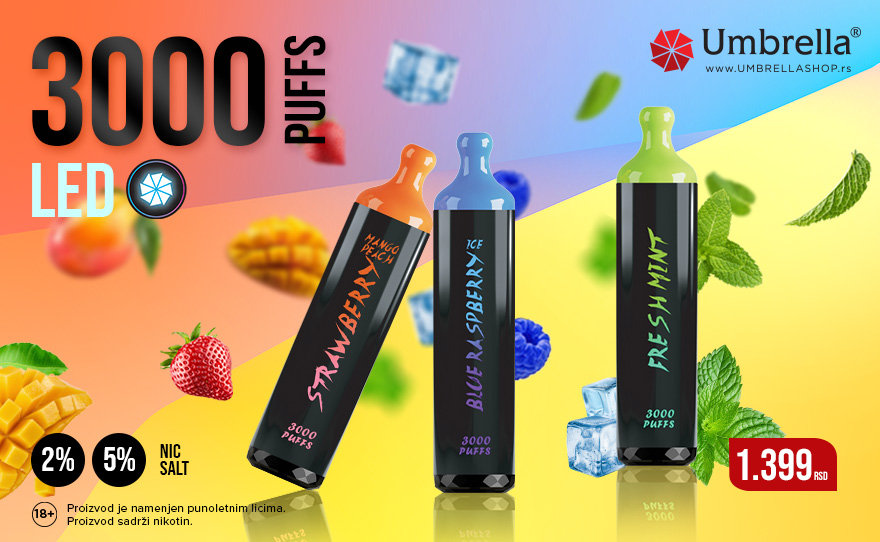 UMBRELLA 3000 PUFFS LED