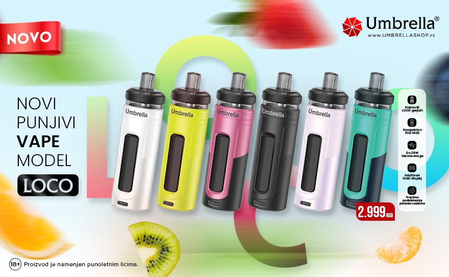Novi punjivi model e-cigarete je tu – UMBRELLA LOCO