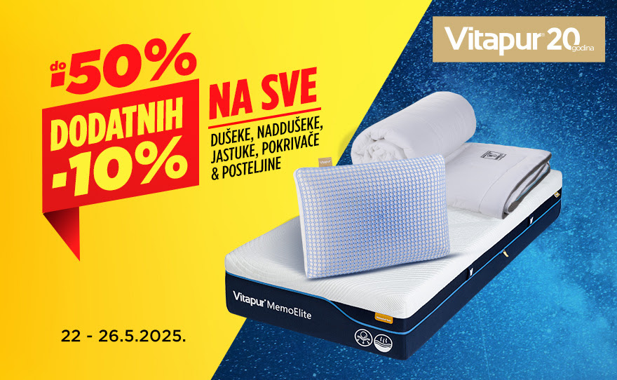 10% popusta na već snižene artikle iz kategorije spavaće sobe!