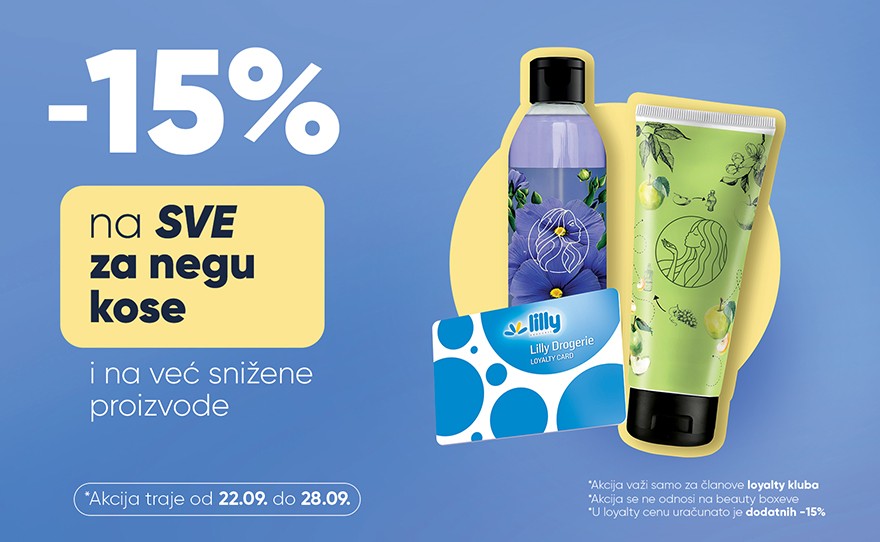 Lilly – 15% na SVE za negu kose