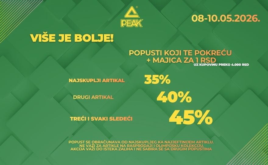 Peak Sport sniženje- Više je bolje!