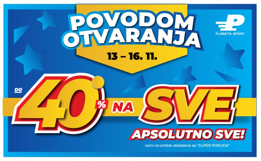 Planeta Sport – Do 40% popusta na SVE, APSOLUTNO SVE!