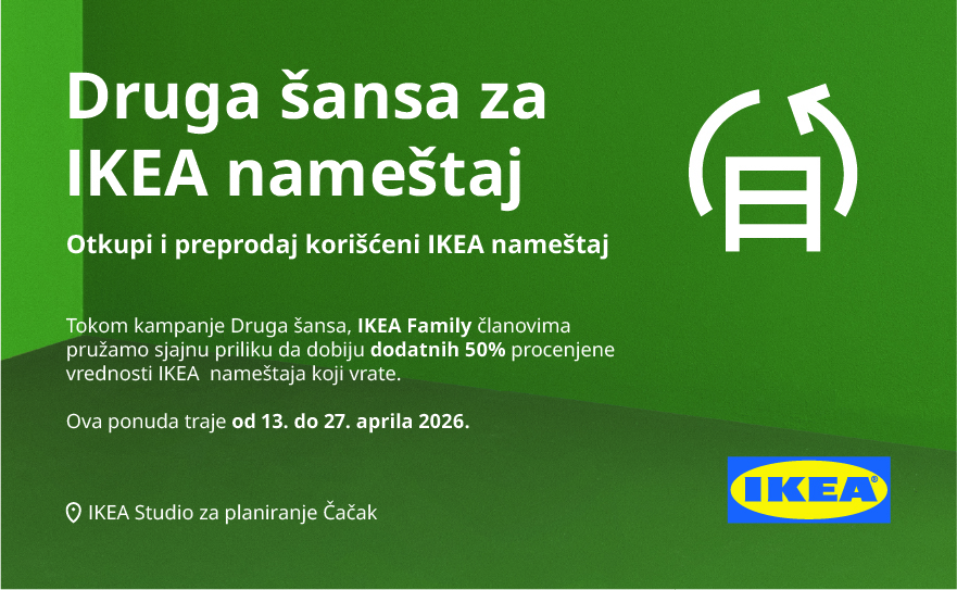 Druga šansa za IKEA nameštaj: +50% od procenjene vrednosti