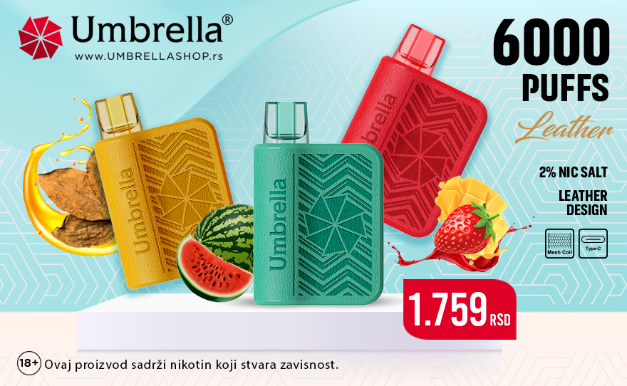 Umbrella 6000 PUFFS LEATHER za premium iskustvo!