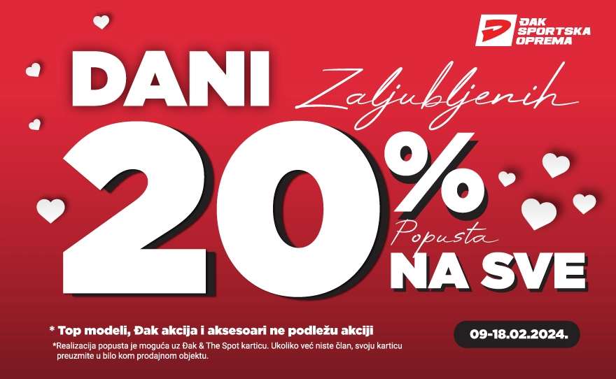 Poseti Đak Sport i iskoristi poseban popust za Dan zaljubljenih! 💘