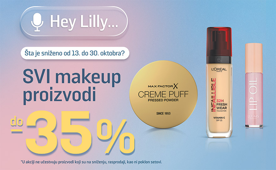 Lilly – popust do 35% na sve makeup proizvode!