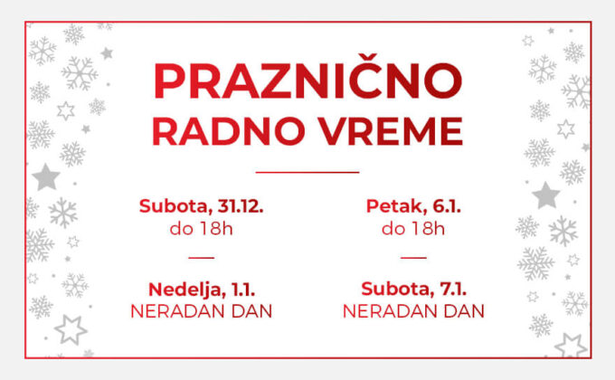 Radno vreme #BIGKruševac centra za vreme predstojećih praznika