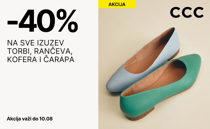 -40% na sve osim torbi, rančeva, kofera I čarapa.