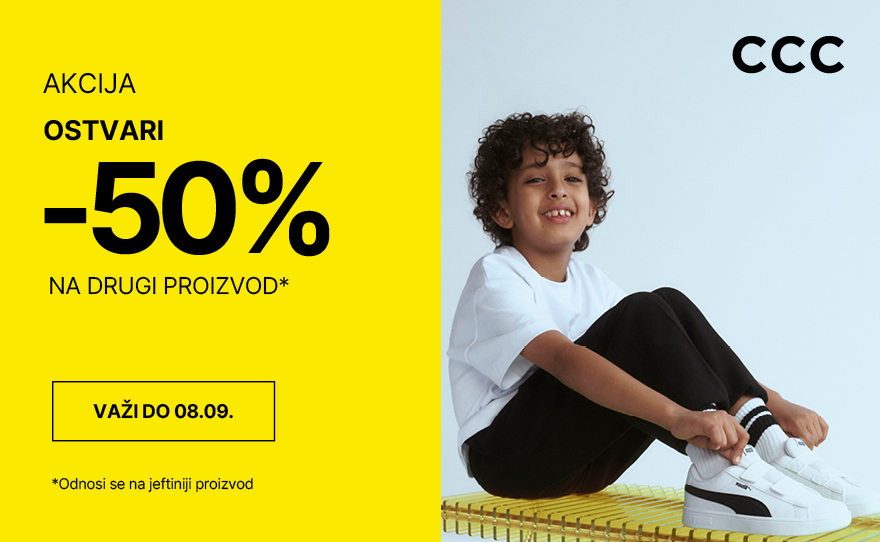 Ostvarite popust od -50% na drugi, povoljniji proizvod iz celog asortimana