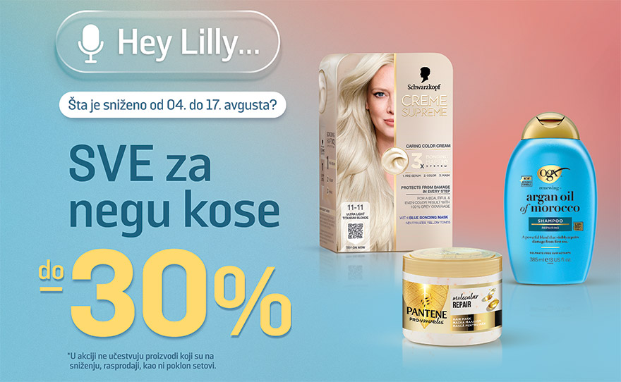 Do 30% na omiljene proizvode za negu kose