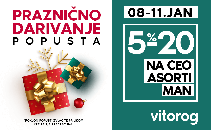 PRAZNIČNO DARIVANJE POPUSTA u Vitorogu!