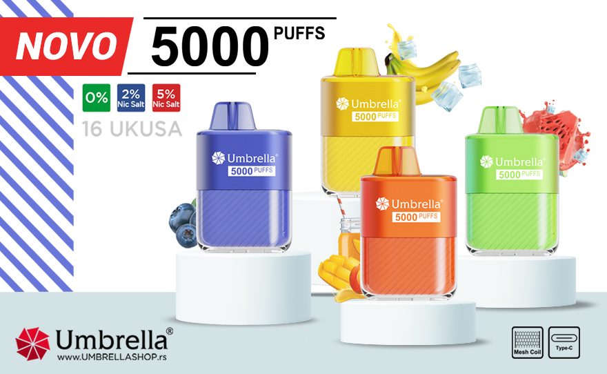 Predstavljamo vam Umbrella 5000 PUFFS! BIG Novi Sad