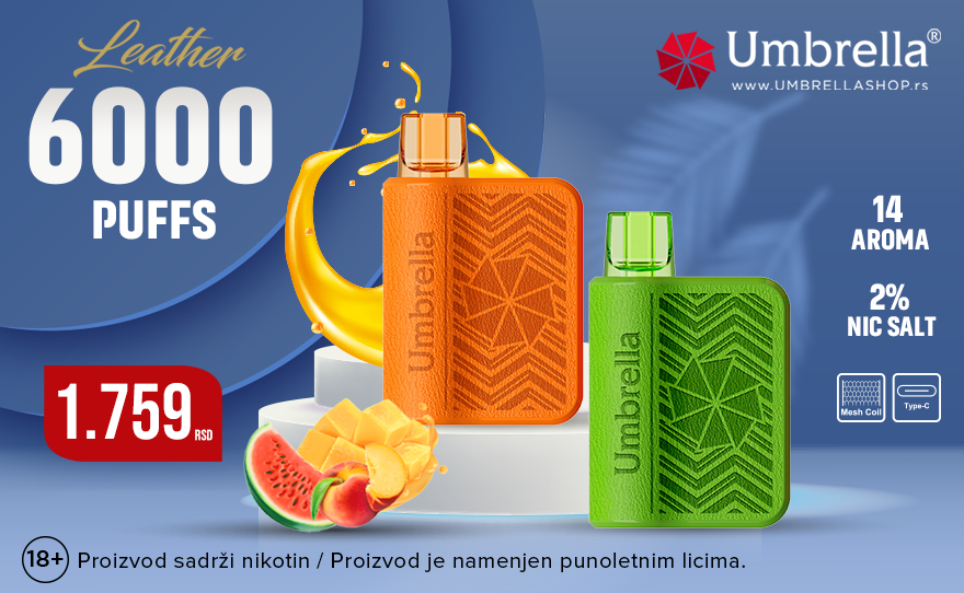 Jednokratni model 6000 PUFFS LEATHER sa punjivom baterijom