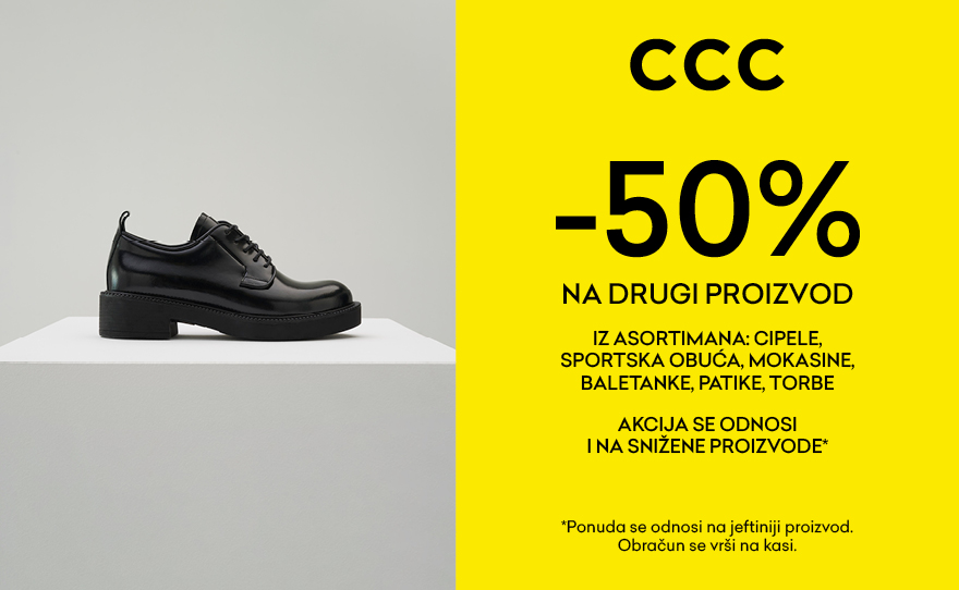 -50% na drugi proizvod u CCC prodavnicama