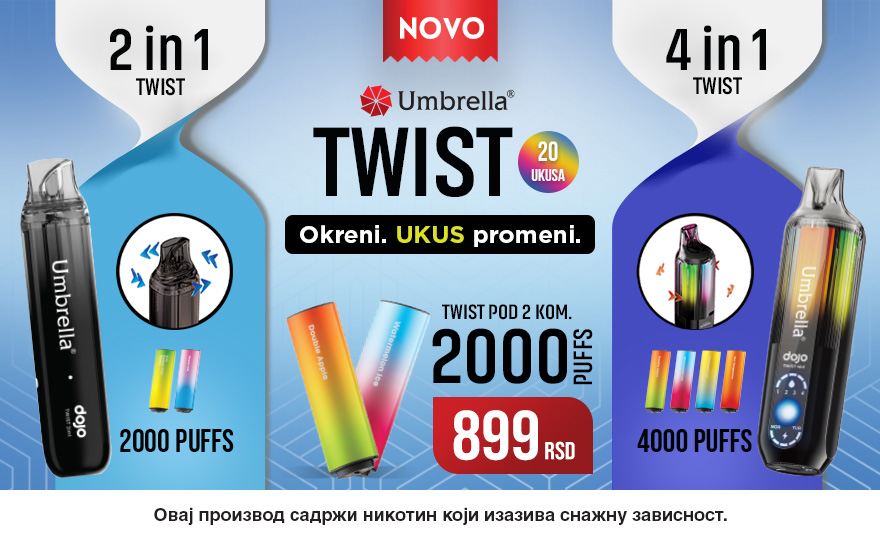NOVO – Umbrella TWIST 2in1 i 4in1