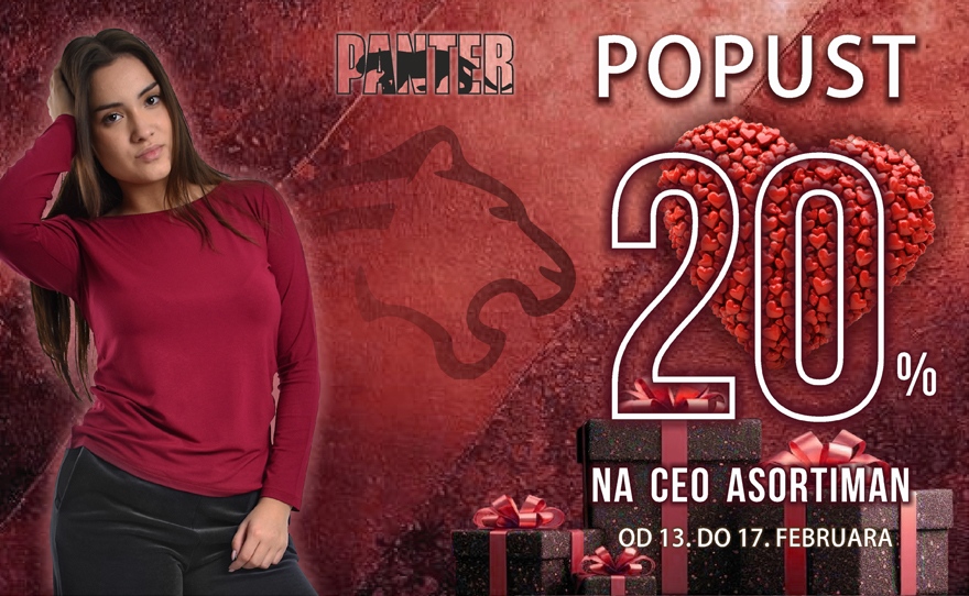 PANTER – 20% POPUSTA NA CEO ASORTIMAN