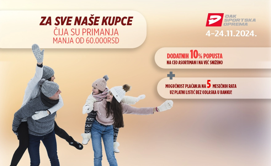 Dodatnih 10% popusta i plaćanje na 5 rata!