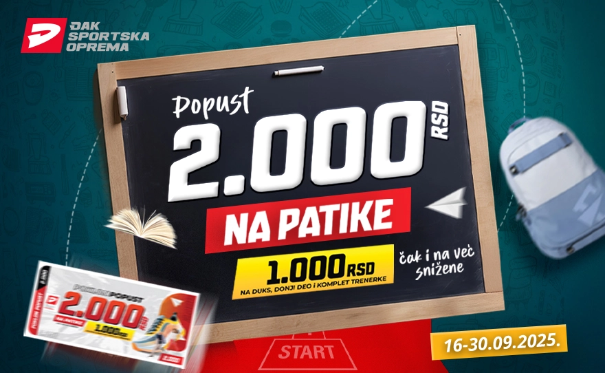 🎉 Đak Sport poklanja 2000 RSD popusta!