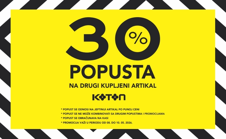 Koton – 30% na drugi jeftiniji artikal