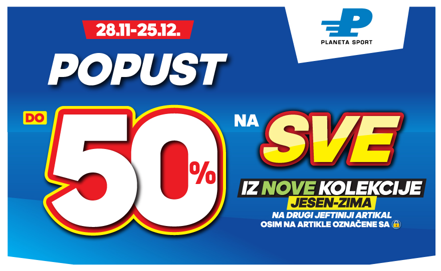 Do 50% popusta u Planeta Sport prodavnicama