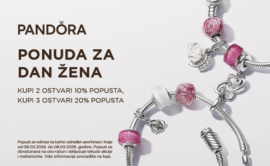 Pandora – Kupi 2, ostvari 10% popusta; kupi 3, ostvari 20% popusta
