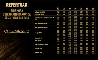 CINE GRAND – Bioskopski repertoar od 23 do 29. jula