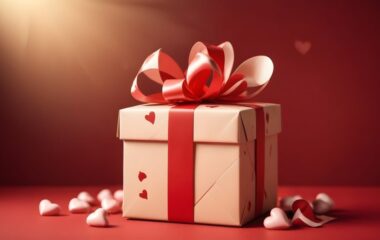 Poklon u lepoj kutiji sa srcima.