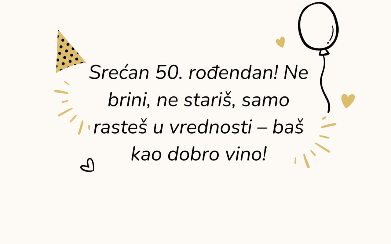 Duhovita rođendanska čestitka sa &scaron;aljivim tekstom i veselom ilustracijom.