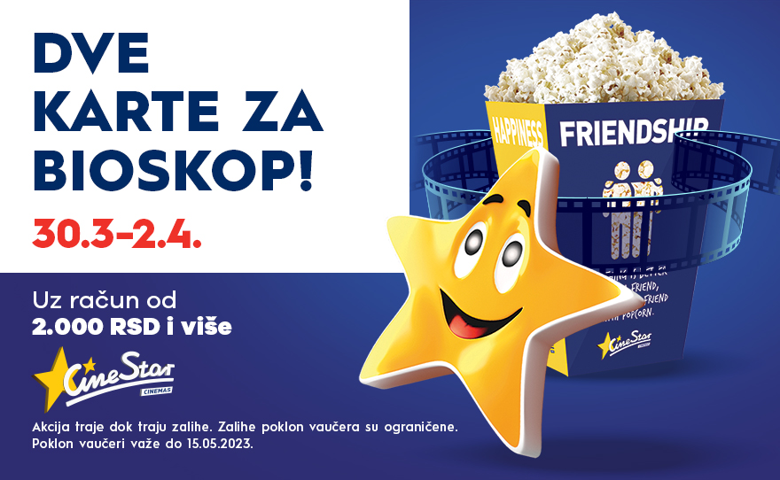 DOĐI PO SVOJE DVE KARTE ZA #CineStarBIGZRENJANIN, 30.03 – 02.04📽