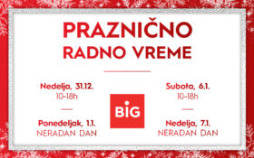 Radno vreme #BIGZRENJANIN centra za vreme praznika