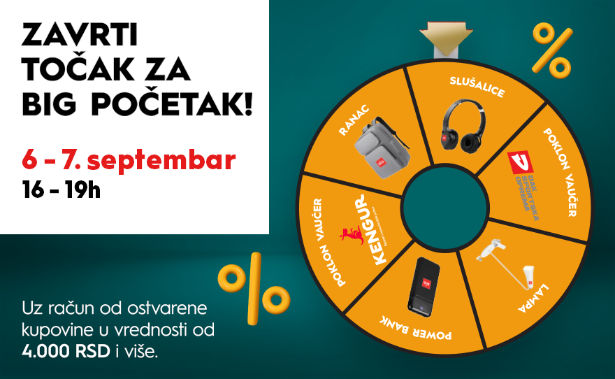 🎡ZAVRTI TOČAK ZA BIG POČETAK! 30-31. avgust – ODLOŽENO